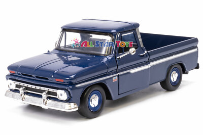1966 Chevy C10 Fleetside Blue Pickup Motormax 73355 1:24 Diecast
