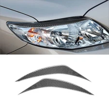 2Pcs Carbon Fiber Headlight Eyebrows Eyelids Cover Trim For Toyota Corolla