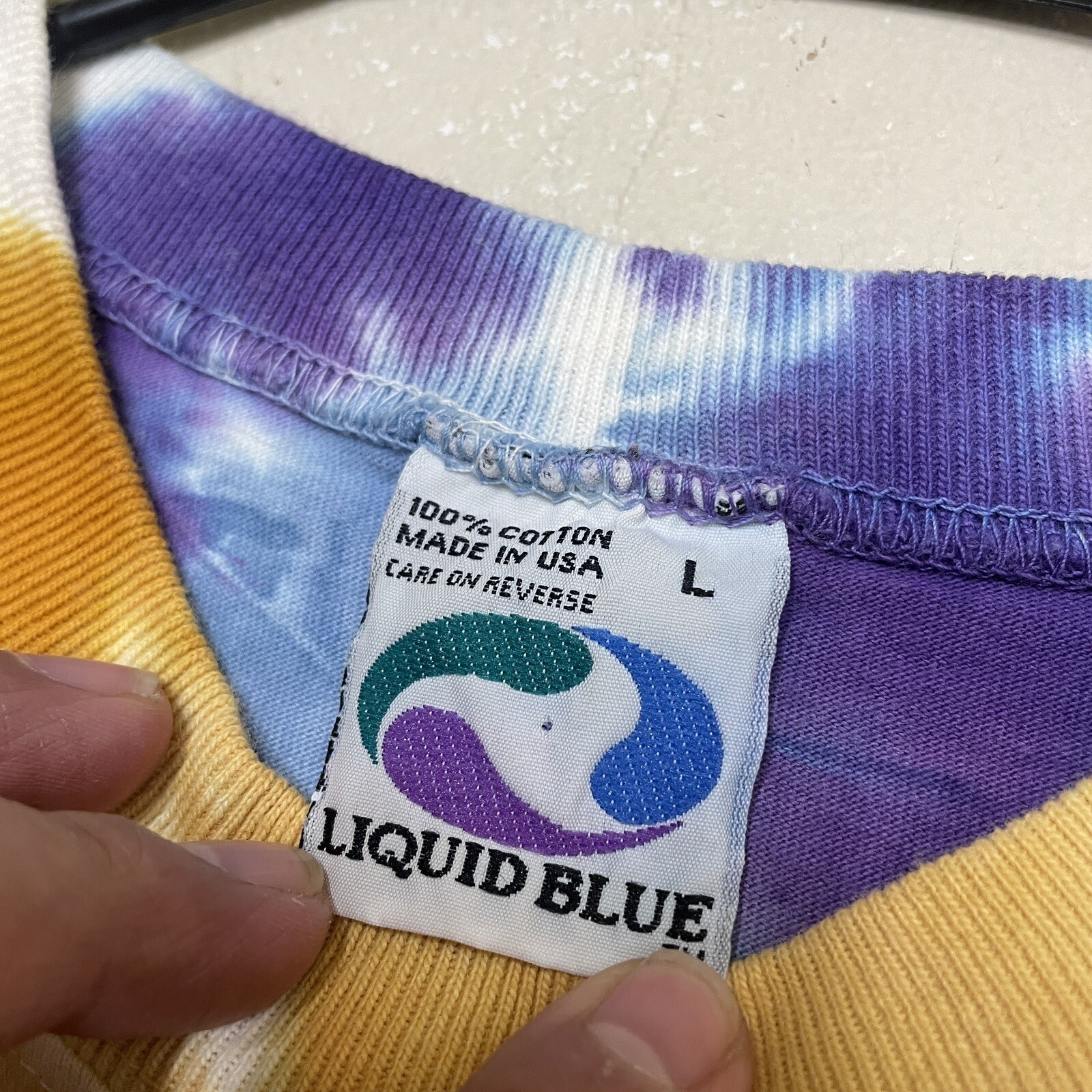 Vintage 90s Liquid Blue Star Wars C3PO R2-D2 Tie Dye T-Shirt Size L 1997 image 7