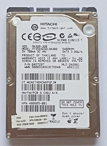320 GB SATA Hitachi HTS543232L9A300 5400rpm 8MB HDD 2.5" interne Festplatte