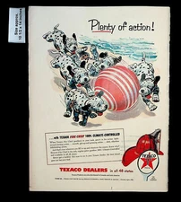 1955 Texaco Oil Co Fire Chief Gas Puppies Dalmations Ball Vintage Print Ad 33619