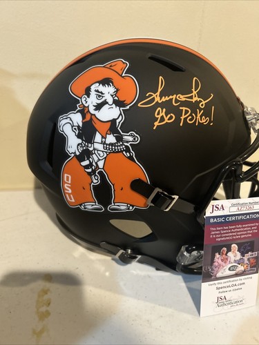 OKLAHOMA STATE COWBOYS- THURMAN THOMAS SIGNED AUTOGRAPH FULL SIZE HELMET JSA COA - Picture 3 of 8