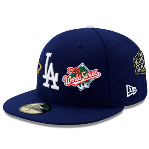 New Era L.A. Dodgers blau sitzende Mütze MLB 7. World Series Champ Ring Patches Kappe - Bild 4 von 12