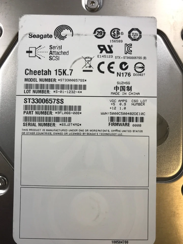 Seagate ST3300657SS Cheetah 300GB 15000RPM 6Gb/s 3.5" SAS Hard Drive - Image 2 of 2