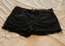 Levi's Shorts Jrs/Women'sBlack Cutoffs. Button Fly-Distressed Denim. Sz 32
