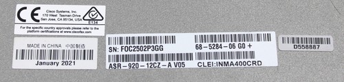 Cisco | ASR-920-12CZ-A | ASR920 12-Port Aggregation Service Router w/2x PSU - Picture 4 of 9