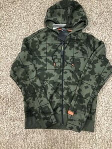 Nike-Lebron-James-Men-039-s-SZ-M-Club-Camo-Full-Zip-Basketball-Hoodie-at3913-Greens