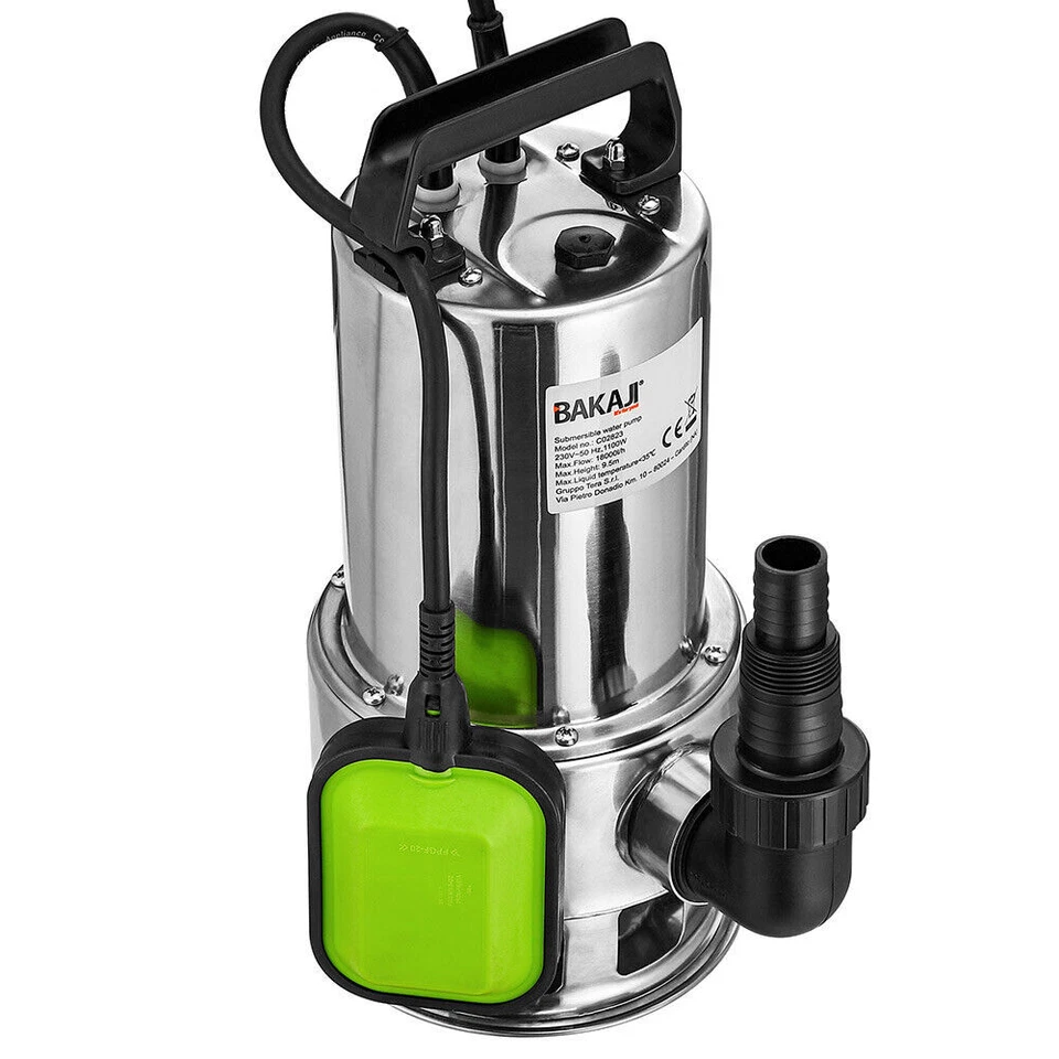 Pompa Immersione Sommersa Elettropompa Acque Scure Sporche 1100 W Profondita' 7M - Immagine 2 di 4