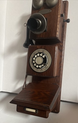 Rare Repro Western Electric Bell System Wood Wall Telephone /21”x8 1/2”x 9 1/2 - Picture 2 of 13