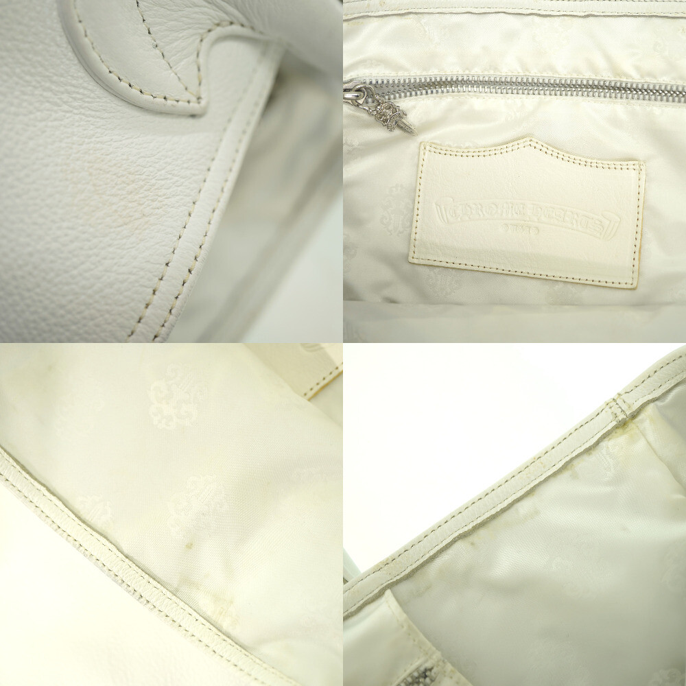 AUTHENTIC CHROME HEARTS FS Tote Bag White Leather 1376 | eBay