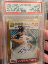 JOSE ALTUVE PSA 9 2020 TOPPS FINEST FLASHBACKS GOLD REFRACTOR AUTO 8/15 