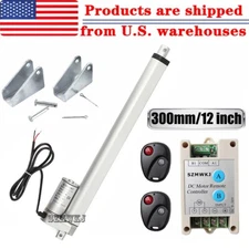 300mm 12" 330LBS Linear Actuator 12V DC Electric Motor W/ Controller Heavy Duty