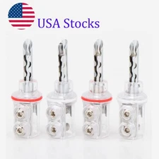 4mm Screw Locking BFA Banana Plug Rhodium Plated HiFi Speaker Wire Connector DIY
