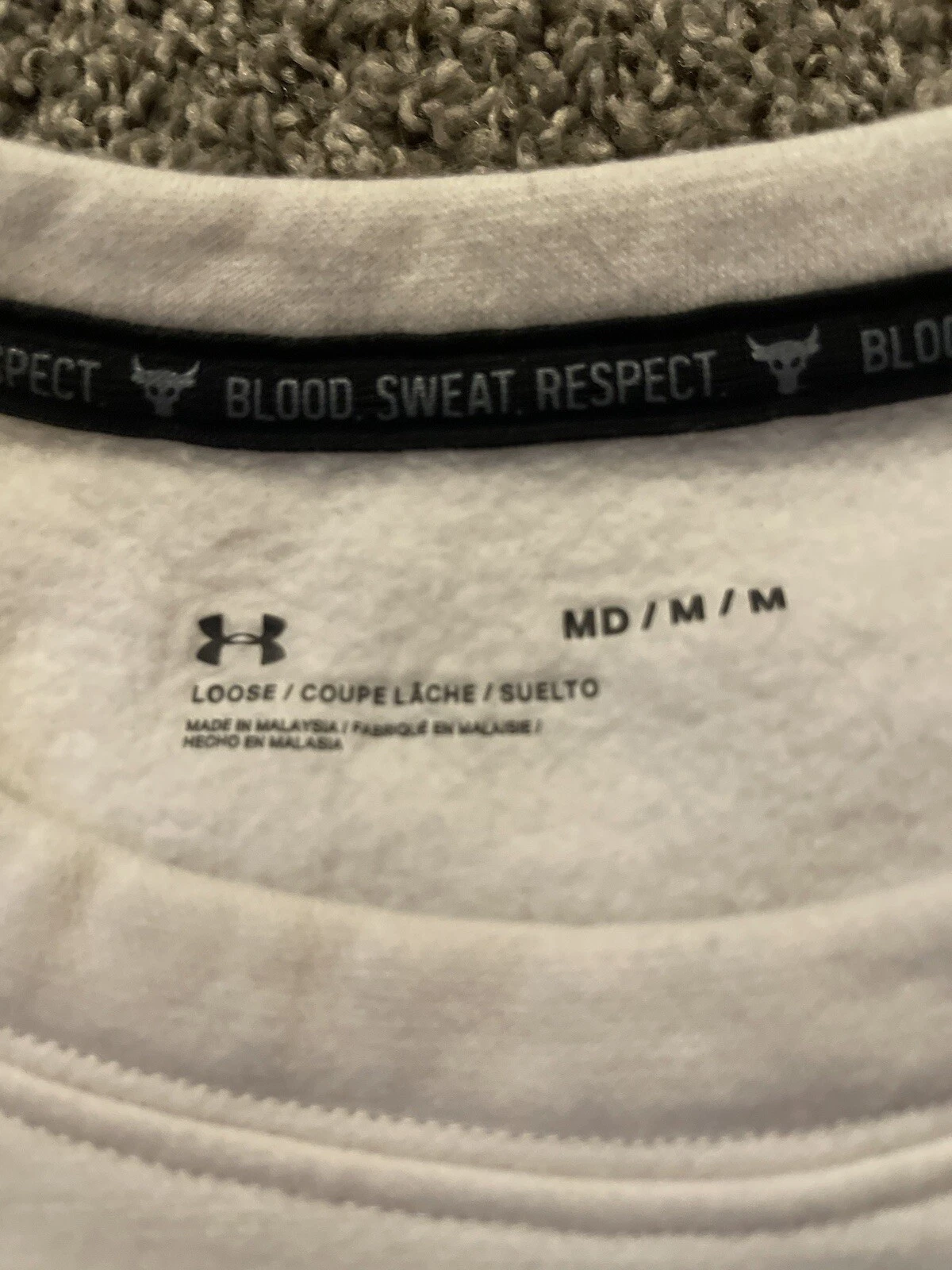 OFF WHITE Under Armour Project Rock Maglione Donna M Off White Felpa in Pile Crop