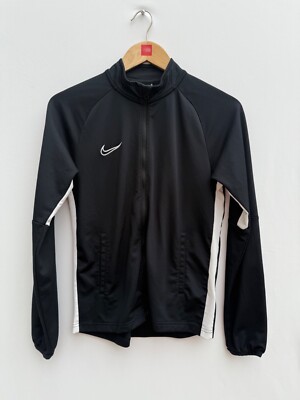Nike Full Zip Trainingsjacke schwarz weiß bestickt Swoosh Jugend XL Sportswear