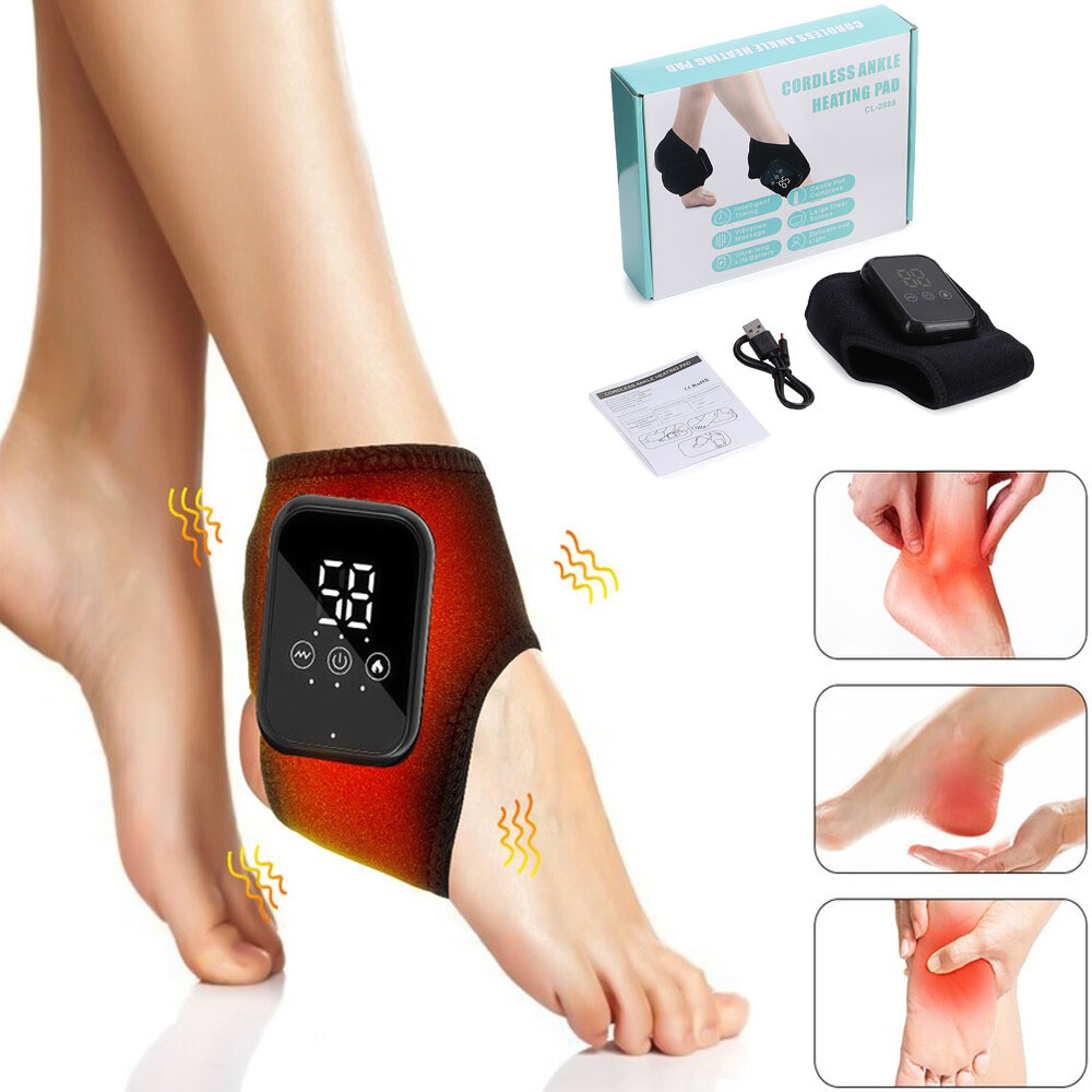 Tobillera eléctrica inalámbrica con calefacción masaje con vibración para aliviar el dolor