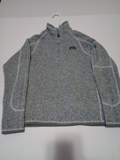 Patagonia Sweater 1/4 Zip Fleece Pullover Youth XXL 16-18 Birch White Gray