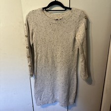 Loft Outlet Sweater Dress Size Extra Small Heathered Cream Long Sleeve