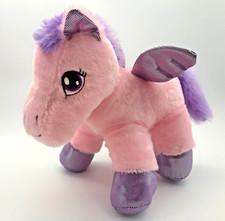 Dan Dee Plush Horse Pegasus Flying Pony Pink Sparkle Purple 12" Stuffed Toy Gift