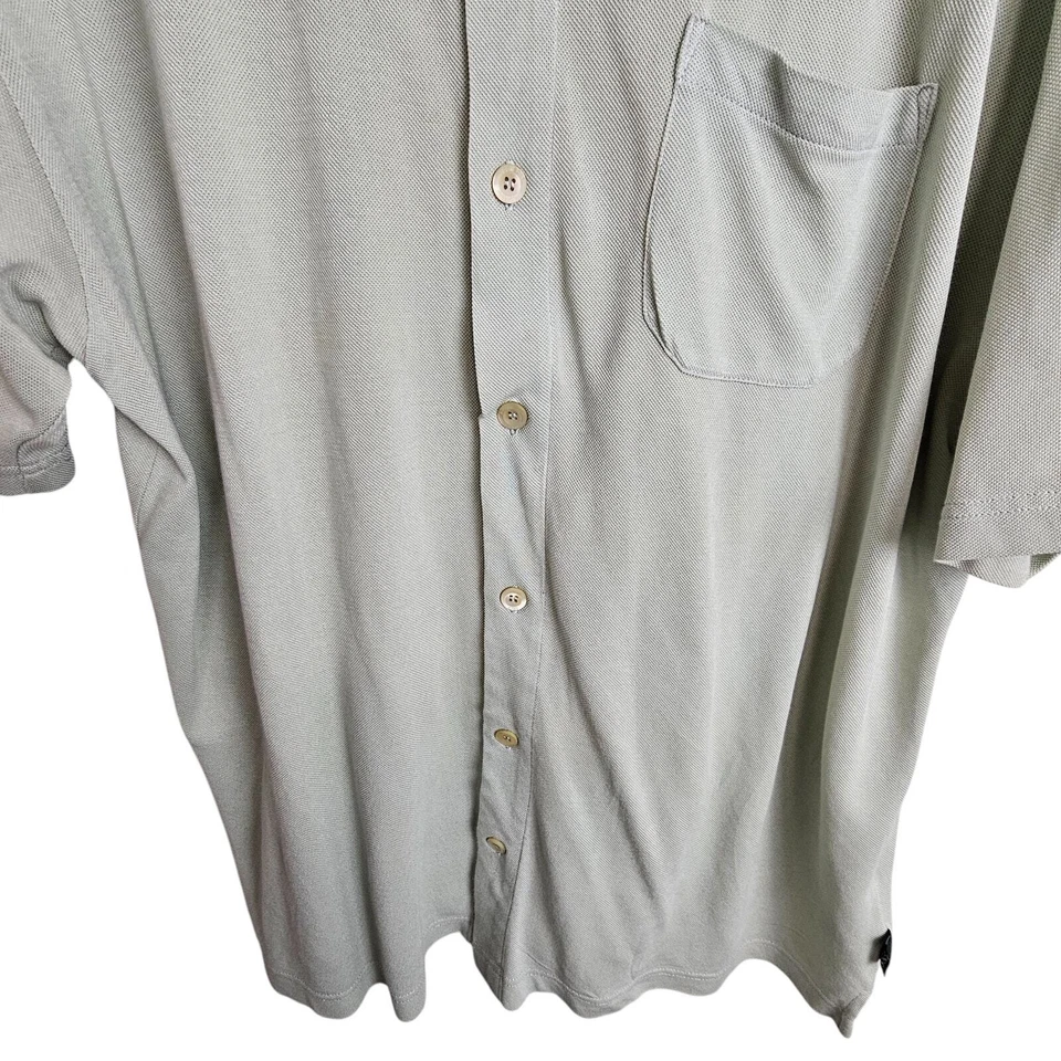 Boss Hugo Boss Shirt Men M Light Green Button Down Shirt Silk Shirt Men Golf  - Image 3 of 4