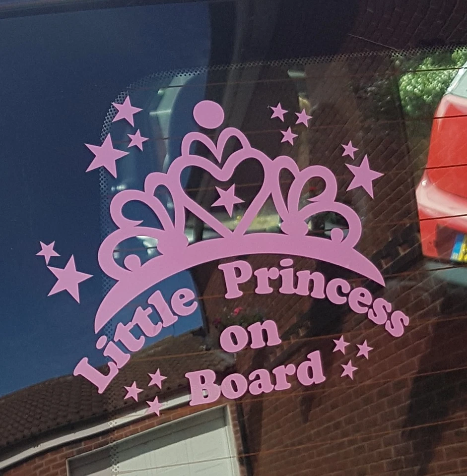 Little Princess on Board Car Window Vinyl / Sticker Decal in 12 colours