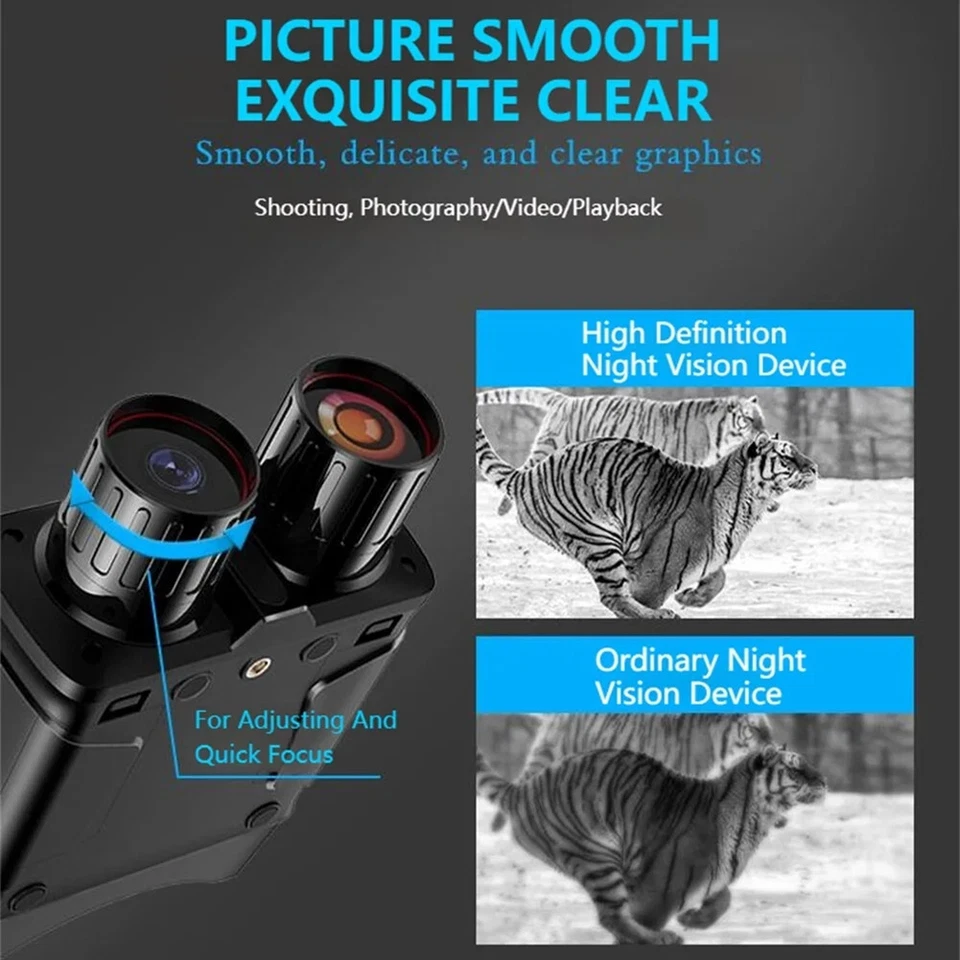 Portable Night Vision Binoculars HD Zoom Telescope Optics Hunting Hiking Outdoor - Image 4 of 4