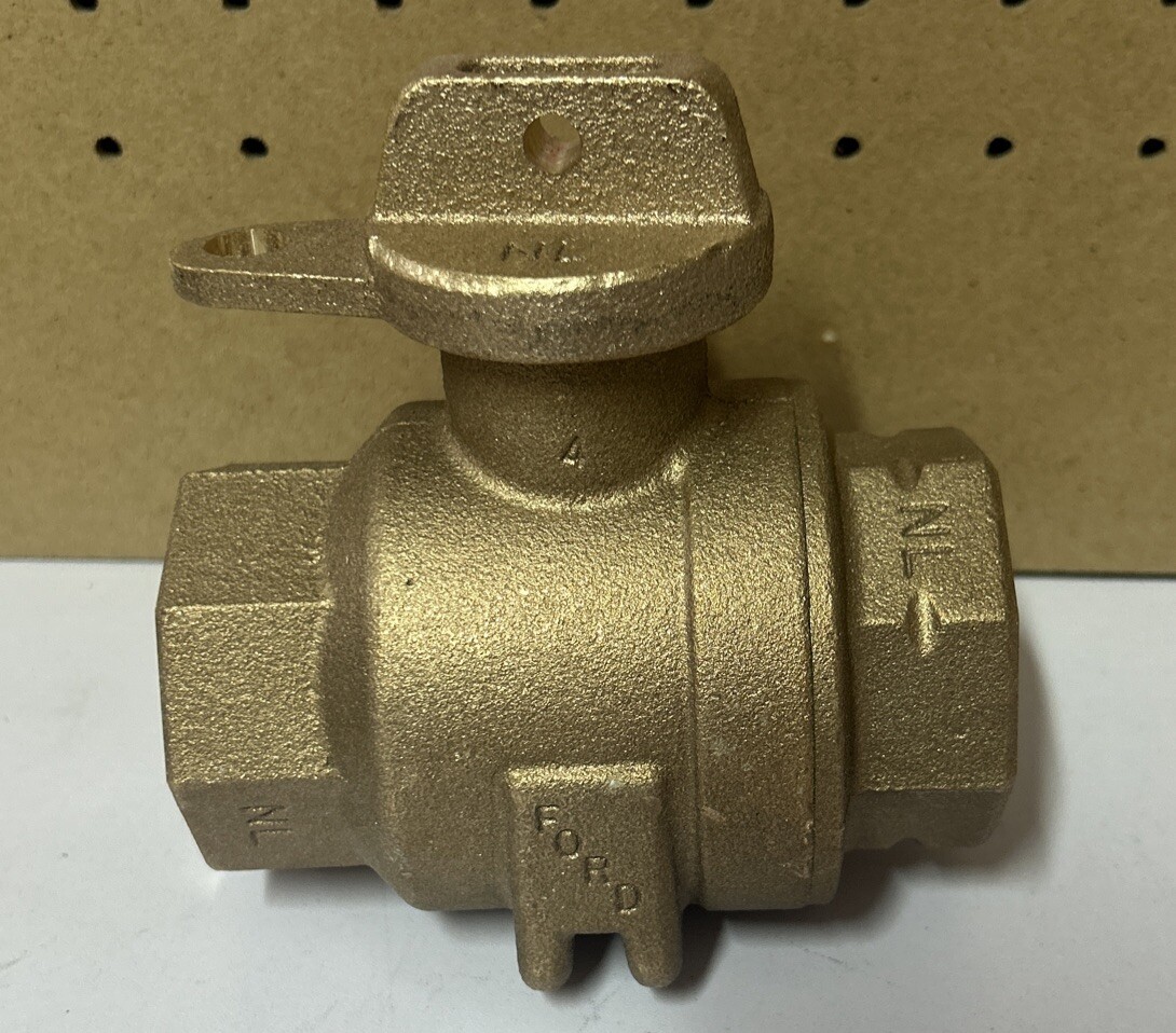 1-1/2" Ford Meter Box Ball Valve FIP Connection Red Brass Lead Free B11-666W-NL