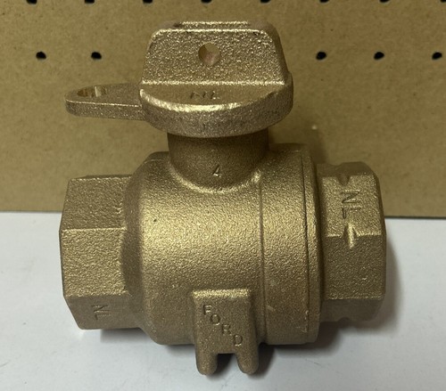 1-1/2" Ford Meter Box Ball Valve FIP Connection Red Brass Lead Free B11-666W-NL
