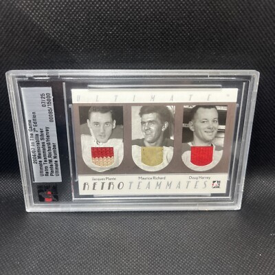 2006-07 ITG Retro Teammates Jacques Plante Maurice Richard Doug Harvey Game used