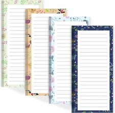 Joyberg Magnetic Notepads for Refrigerator - Flower Design, 50 X86, Clear86 