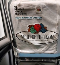 Vintage 1978 Fruit Of The Loom Men  s Medium 38-40 V-Neck Tee Shirts - 3 Pack