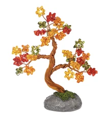 Ganz Crystal Expressions Acrylic Autumn Leaves Beaded Tree Figurine, 5.25"