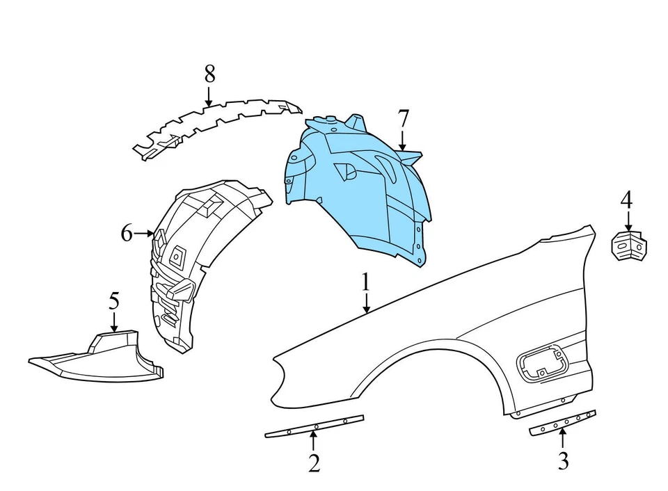 04-12 MERCEDES-BENZ SL600 — передняя ЛЕВАЯ накладка на крыло / крышка корпуса колеса (задняя) - Изображение 3 из 4