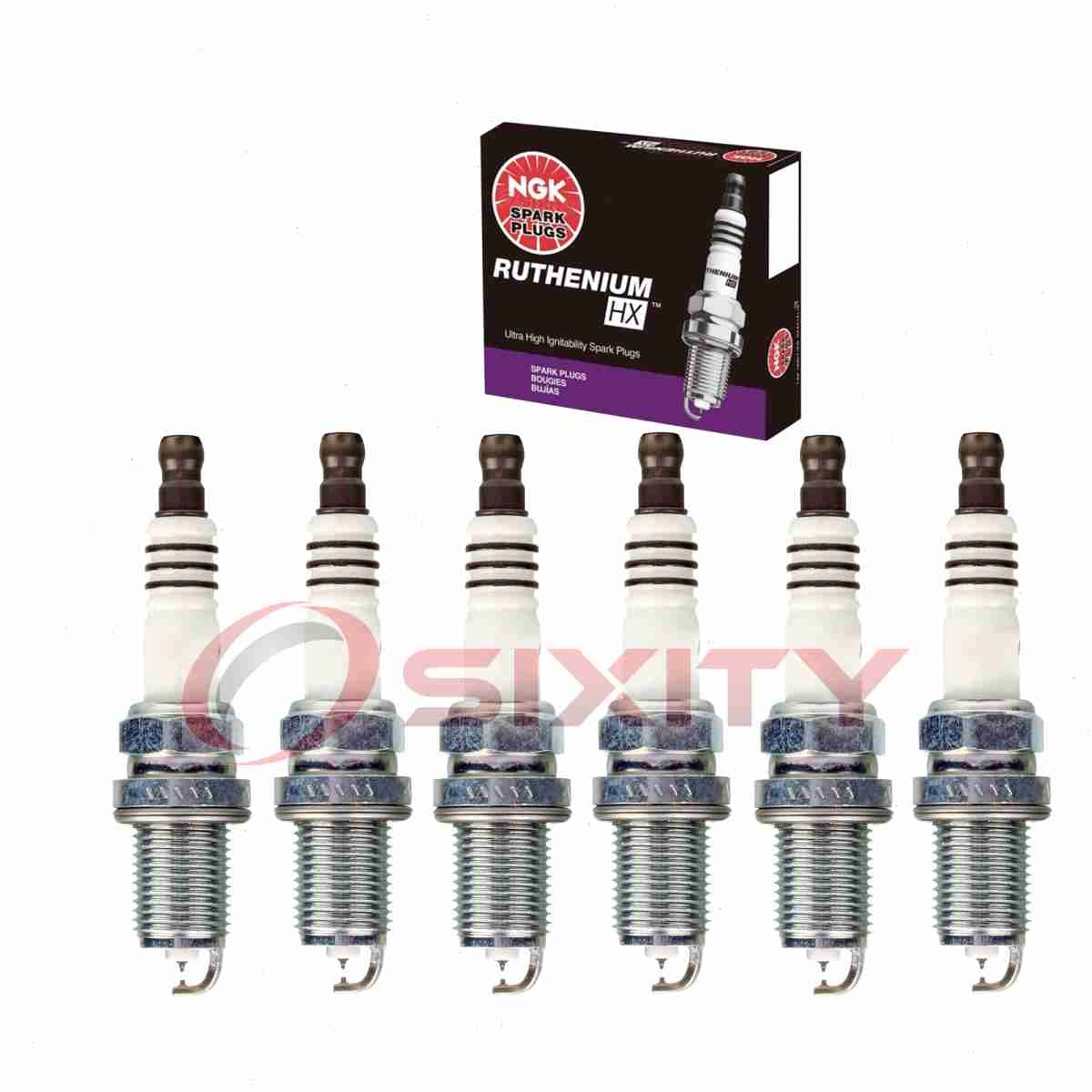 6 pcs NGK Ruthenium HX Spark Plugs for 1997-2000 BMW 528i 2.8L L6 - Engine yb