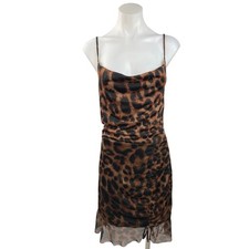 PrettyLittleThing Women's Multicolor Animal Print Camisole Tank Mini Dress Sz 12