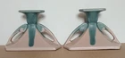 Roseville Carnelian Candle Holders, Candlesticks Mint, A/C  Vintage Art Pottery