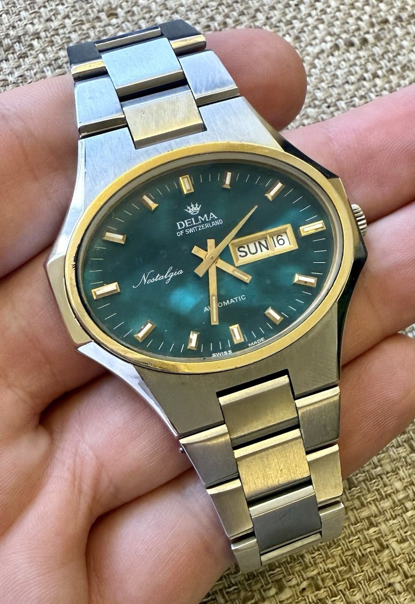 Vintage Delma Nostalgia Swiss Automatic – Turquoise Mother of