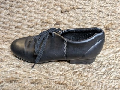Youth Capezio Black Leather Sole Teletone Tap Shoes Sz 6 M (Insole 8.5 Inches)