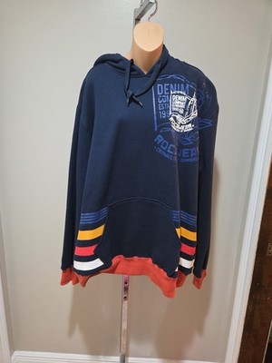 Roca Wear Jacket Mens 2XLarge Blue Long Sleeve Pullove4 Hoodie Jacket