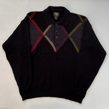 Vintage Dockers Good Long Sleeve Polo Sweater Size Men  s Medium 100 Cotton