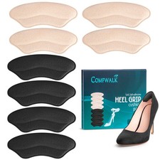 Comfwalk Heel Grip Cushion Pads - 4 Pairs, Self-Adhesive, for loose shoes