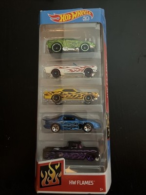 Hot Wheels 2017 HW FLAMES  5 Pk. Black w/ Purple Flames  62 CUSTOM CHEVY PICK UP