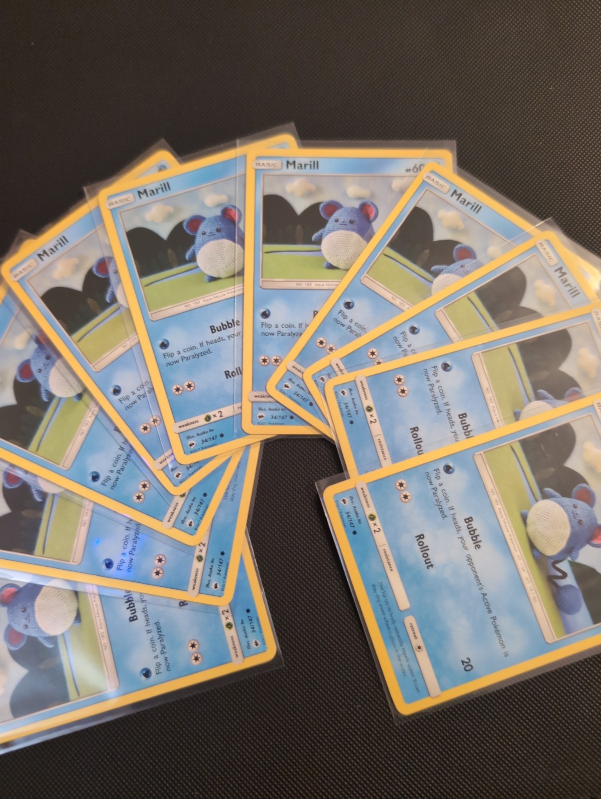 Marill 34/147 Common Burning Shadows Pokemon NM