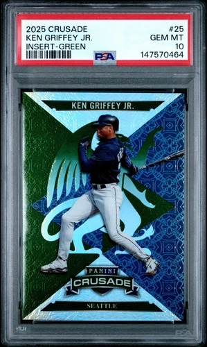 2025 Panini Crusade - Crusade Ken Griffey Jr #25 Green /249 PSA 10