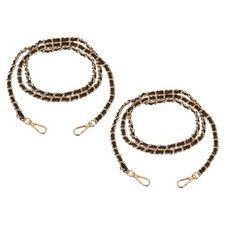 Purse Chain Strap 2Pcs - 47.2 Inch Crossbody Bag Chains Strap - Gold  Black 