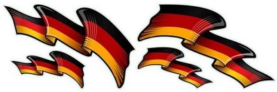 Aufkleber-Set Deutschland Fahnen Sortiment Flaggen German Flag Sticker Decal