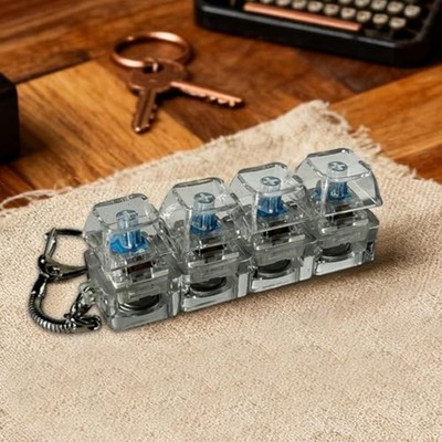 Keyboard Fidget RGB Light Display Transparent Design Portable Keychain