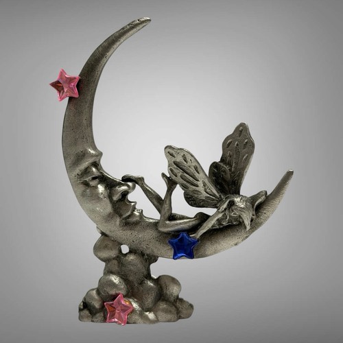 1992 Gallo Pewter Fairy on Crescent Moon Star Light Star Bright by Bob Maurus