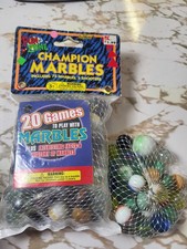 New Vintage 1996 Champion Marbles Fun Zone Imperial Toy 75ct Set w/ Game Booklet