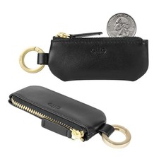 Leather Coin Pouch Handmade Premium Italian Leather Coin Purse  Raven Black